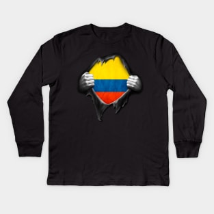 Colombia Flag. Proud Colombian Kids Long Sleeve T-Shirt